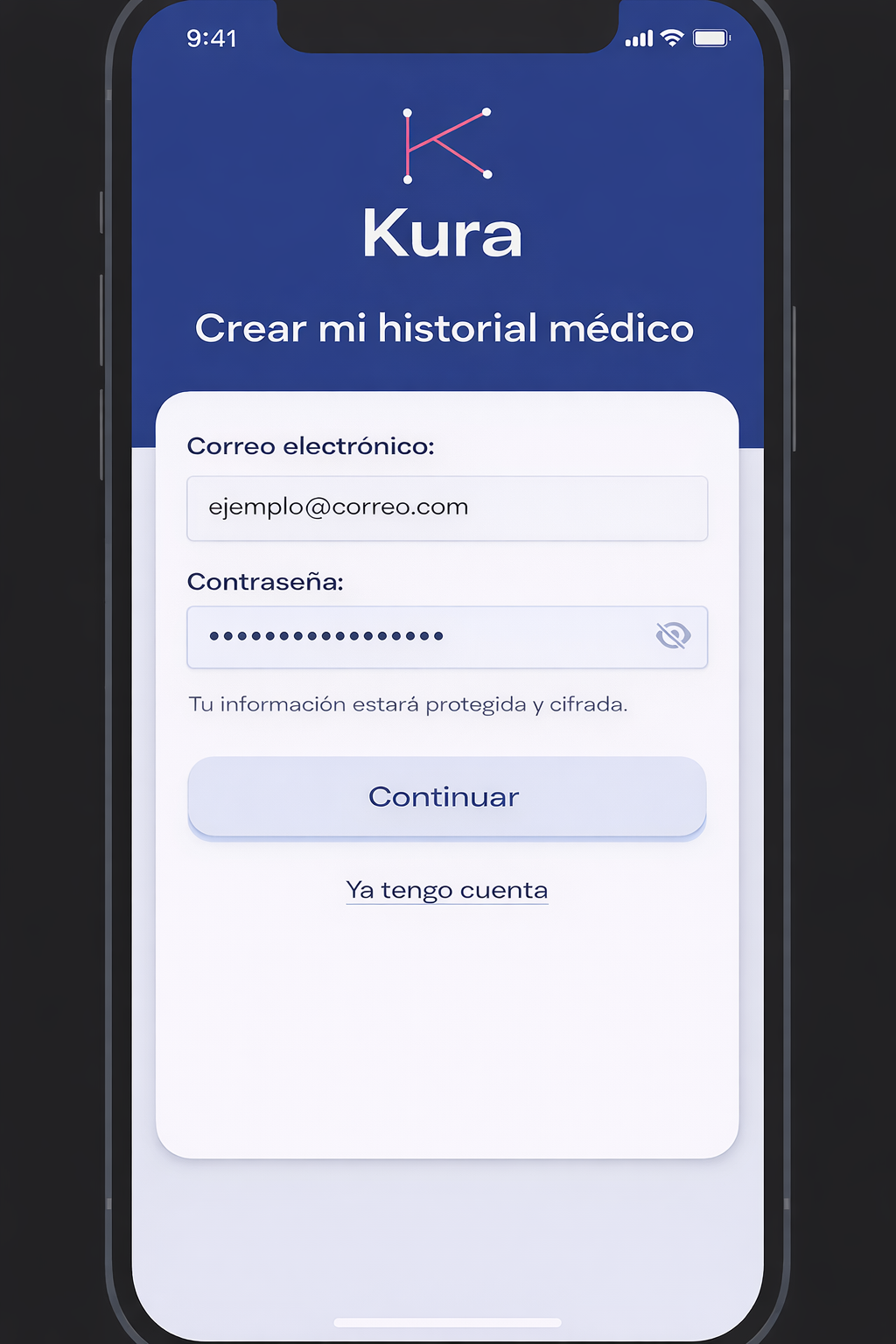 Registro de cuenta de dKura